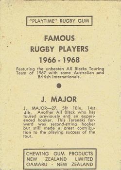 1968 Playtime Rugby Gum Famous Rugby Players - Red #30 John Major Back